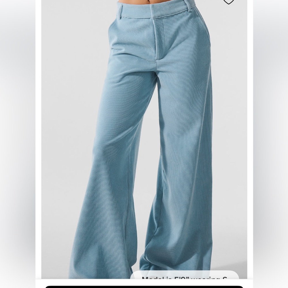 ALO Yoga Black Micro Corduroy Trousers - Picture 2 of 6